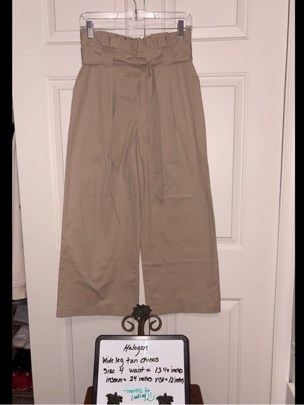 Halogen Tan Wide-Leg Chinos
